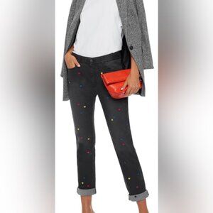 Stella McCartney The Skinny Boyfriend embroidered mid rise slim leg jeans